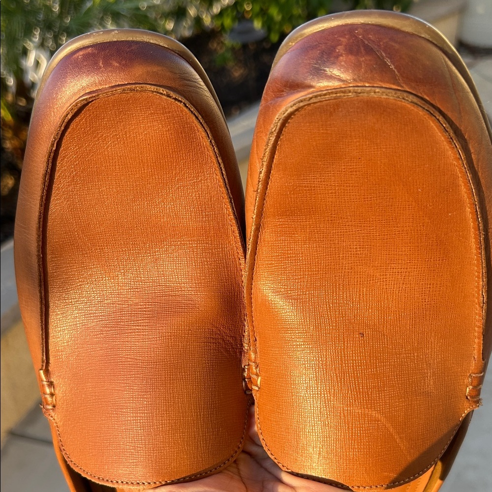 Aldo Men's Tan Leather Slip-Ons - Picture 4 of 4